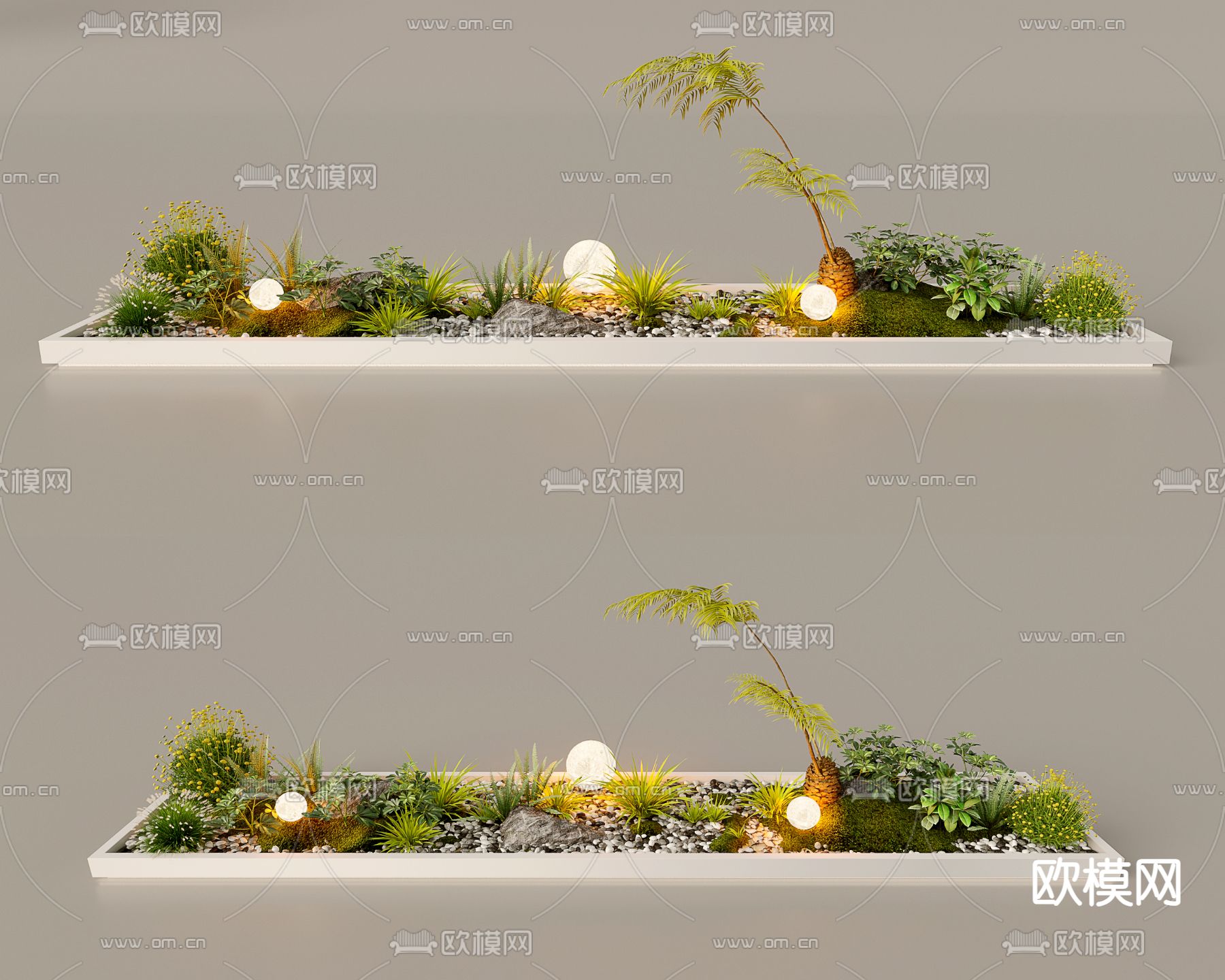 室内造景 植物堆3d模型下载
