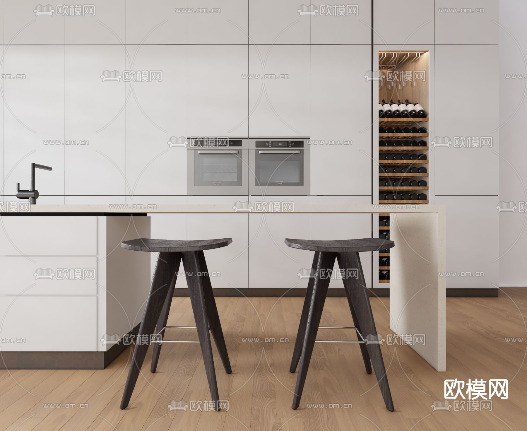 现代吧椅 吧凳 高脚凳3d模型下载