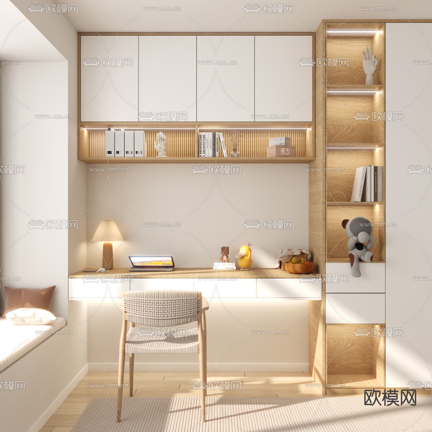 北欧书桌 写字台免费3d模型下载