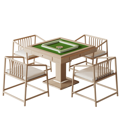  新中式麻将桌椅su模型 