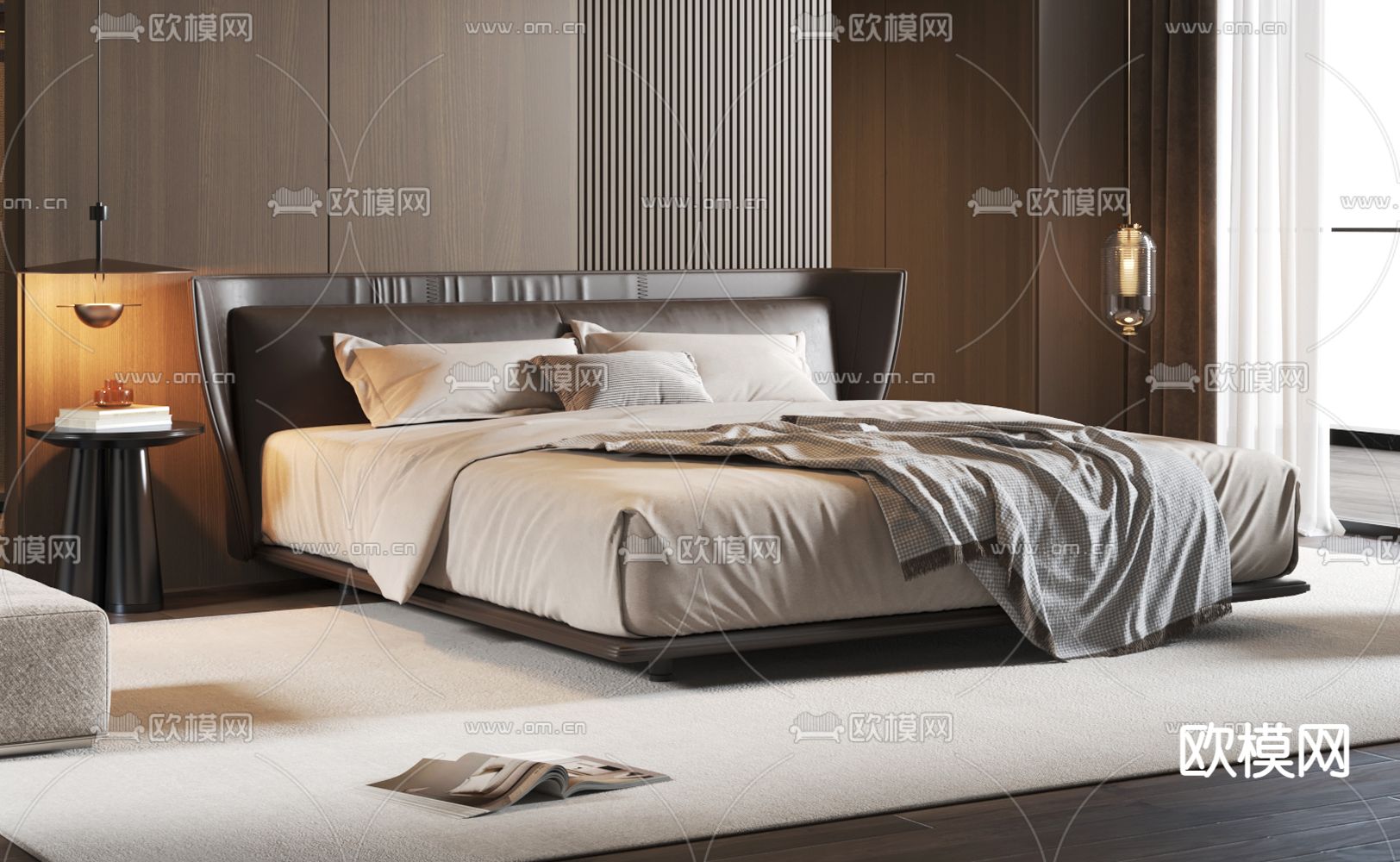 Minotti 双人床 卧室3d模型下载（渲染图2）
