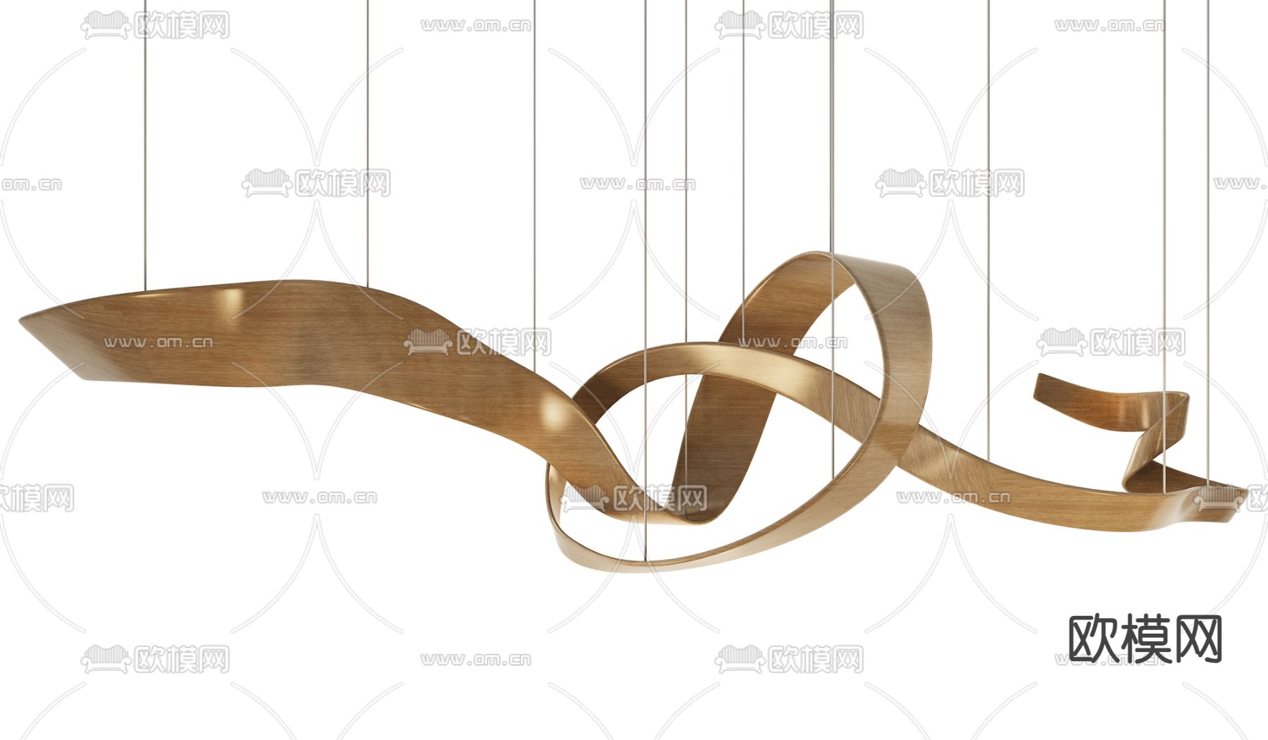 飘带吊灯 大堂吊灯3d模型下载