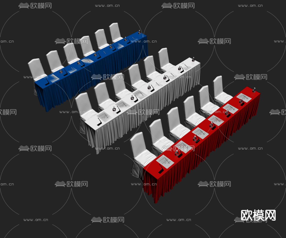 会议桌su模型下载（渲染图2）