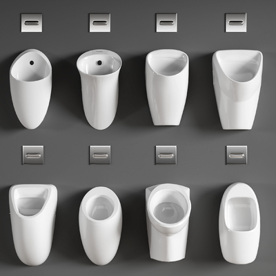  现代小便斗su模型 