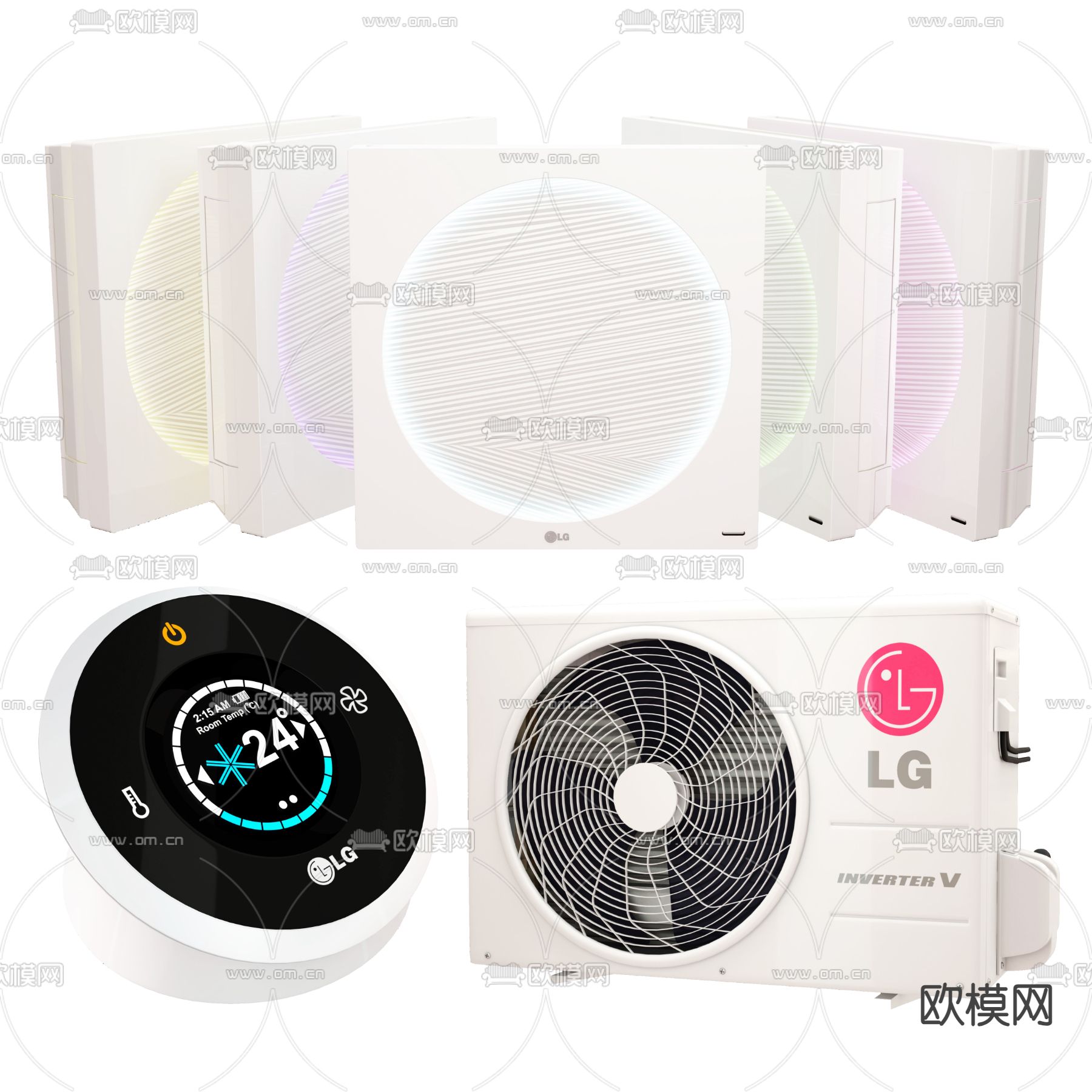空调外机 出风口 温控器3d模型下载（渲染图1）