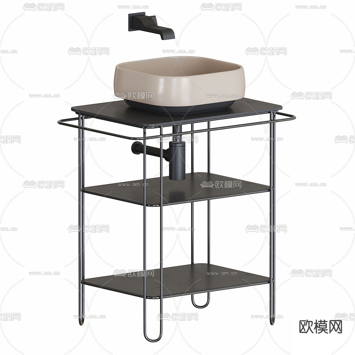 洗手台 台盆3d模型下载（渲染图1）