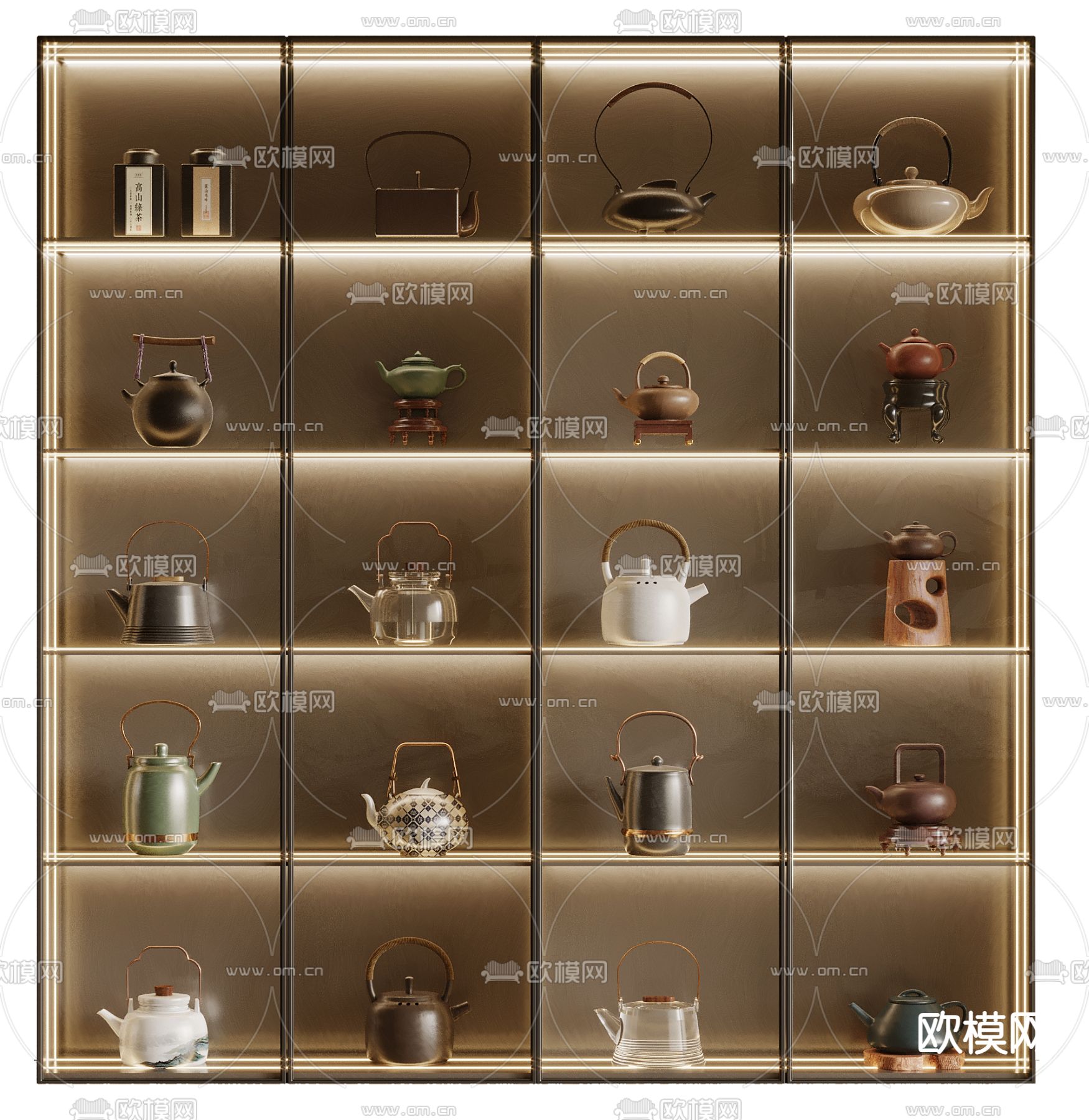 新中式茶具 茶壶 烧水壶su模型下载（渲染图1）