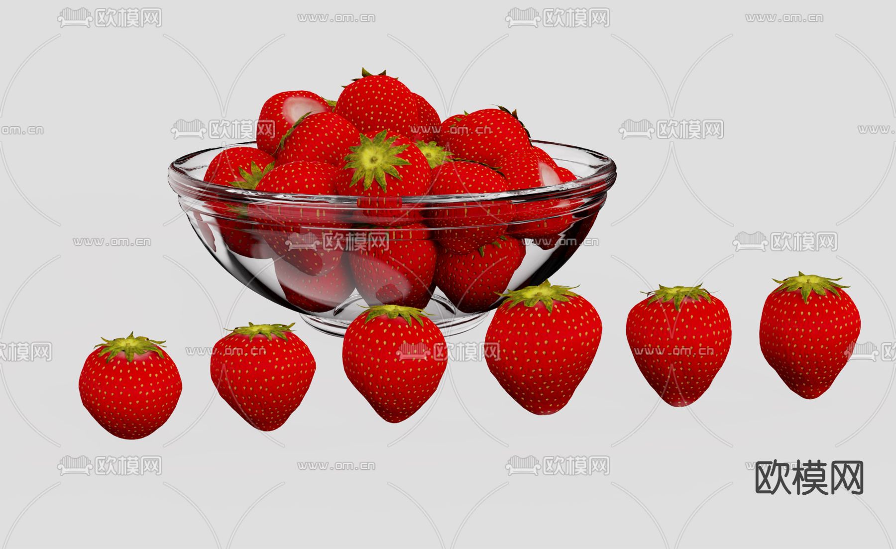 草莓su模型下载（渲染图1）