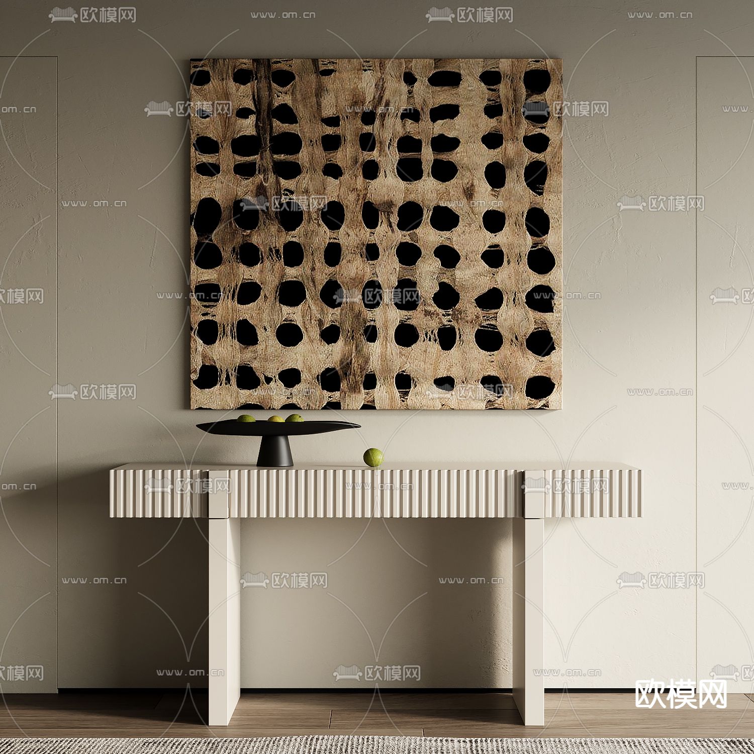 侘寂风装饰画su模型下载（渲染图1）