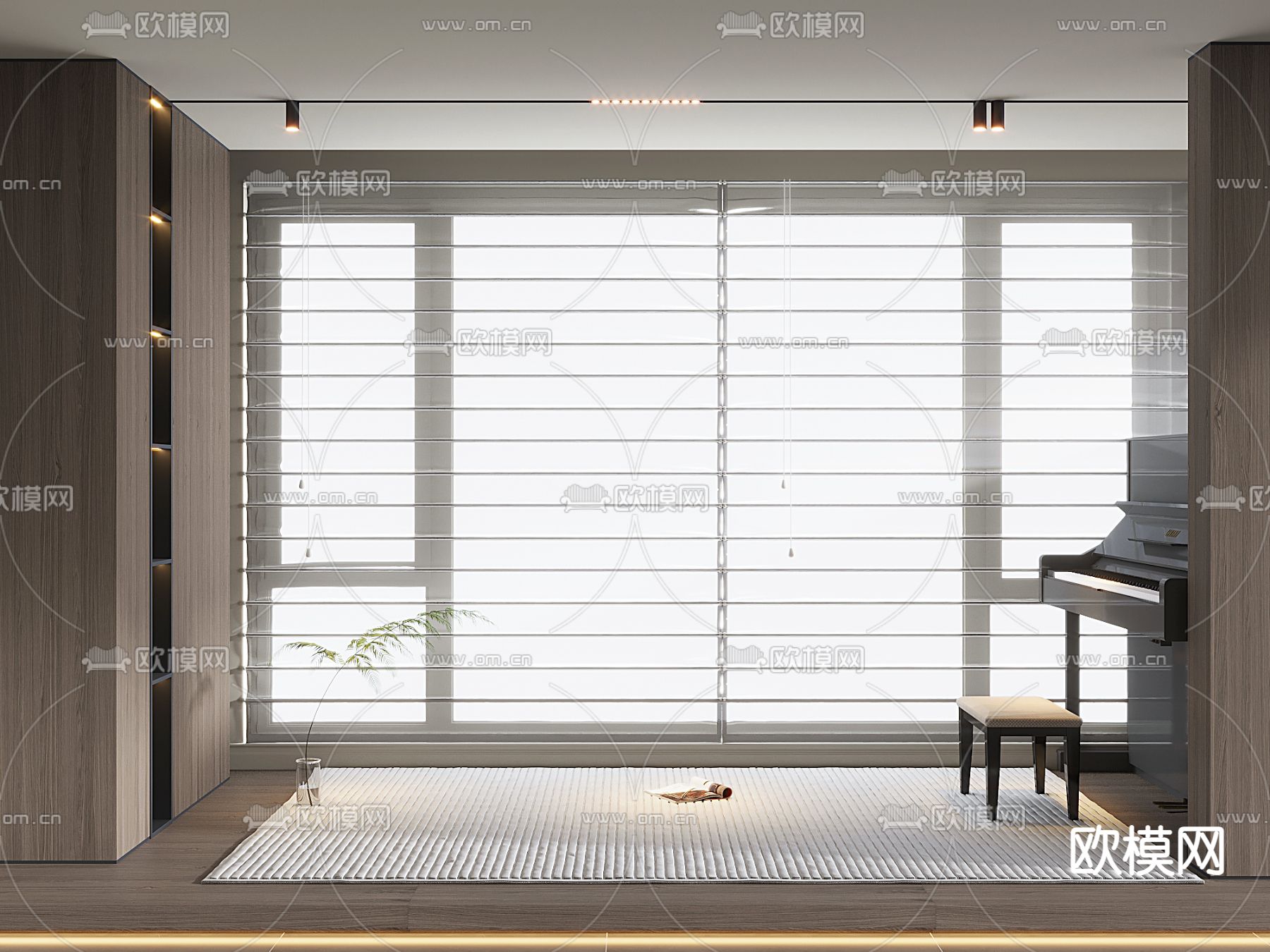 现代窗帘 百叶帘 梦幻帘 垂直帘3d模型下载