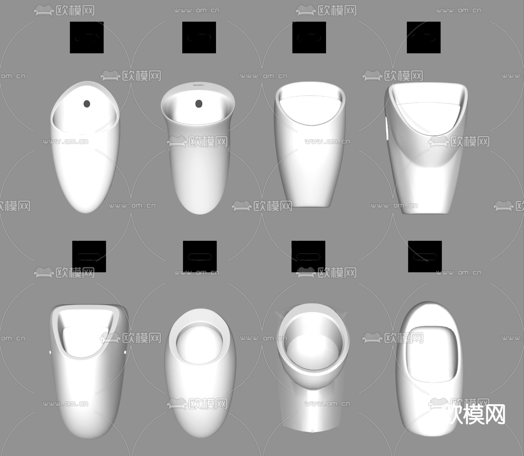 现代小便斗su模型下载（渲染图2）