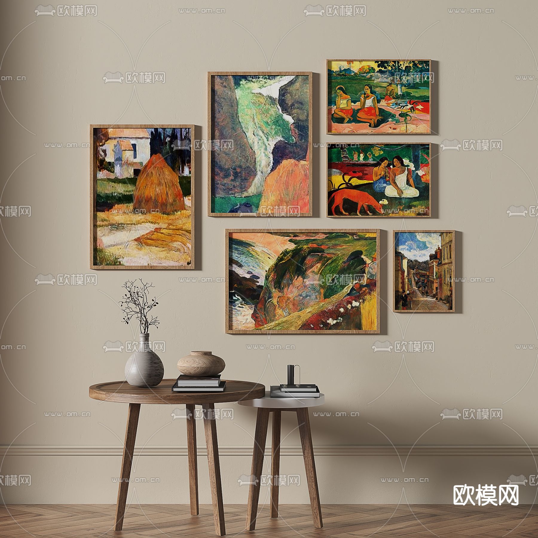 油画 风景画 装饰画3d模型下载