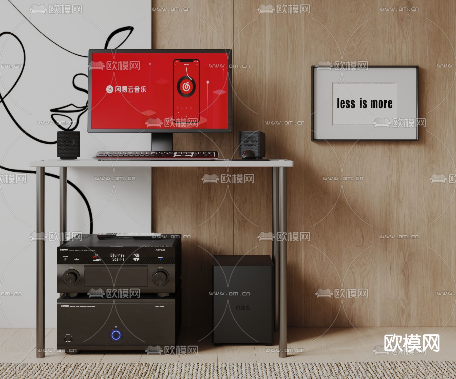 影音设备 电脑音响 键盘鼠标 音箱3d模型下载