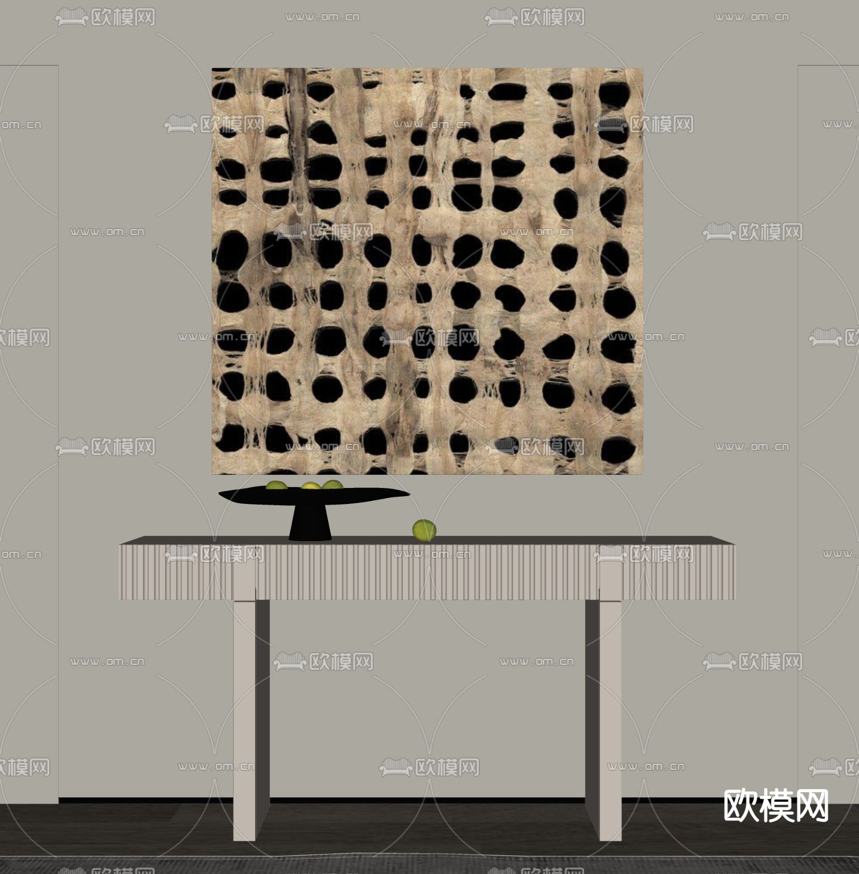 侘寂风装饰画su模型下载（渲染图2）