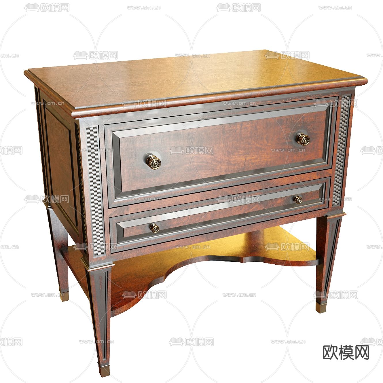 美式床头柜3d模型下载