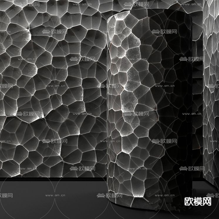 水波纹背景墙 造型墙免费3d模型下载