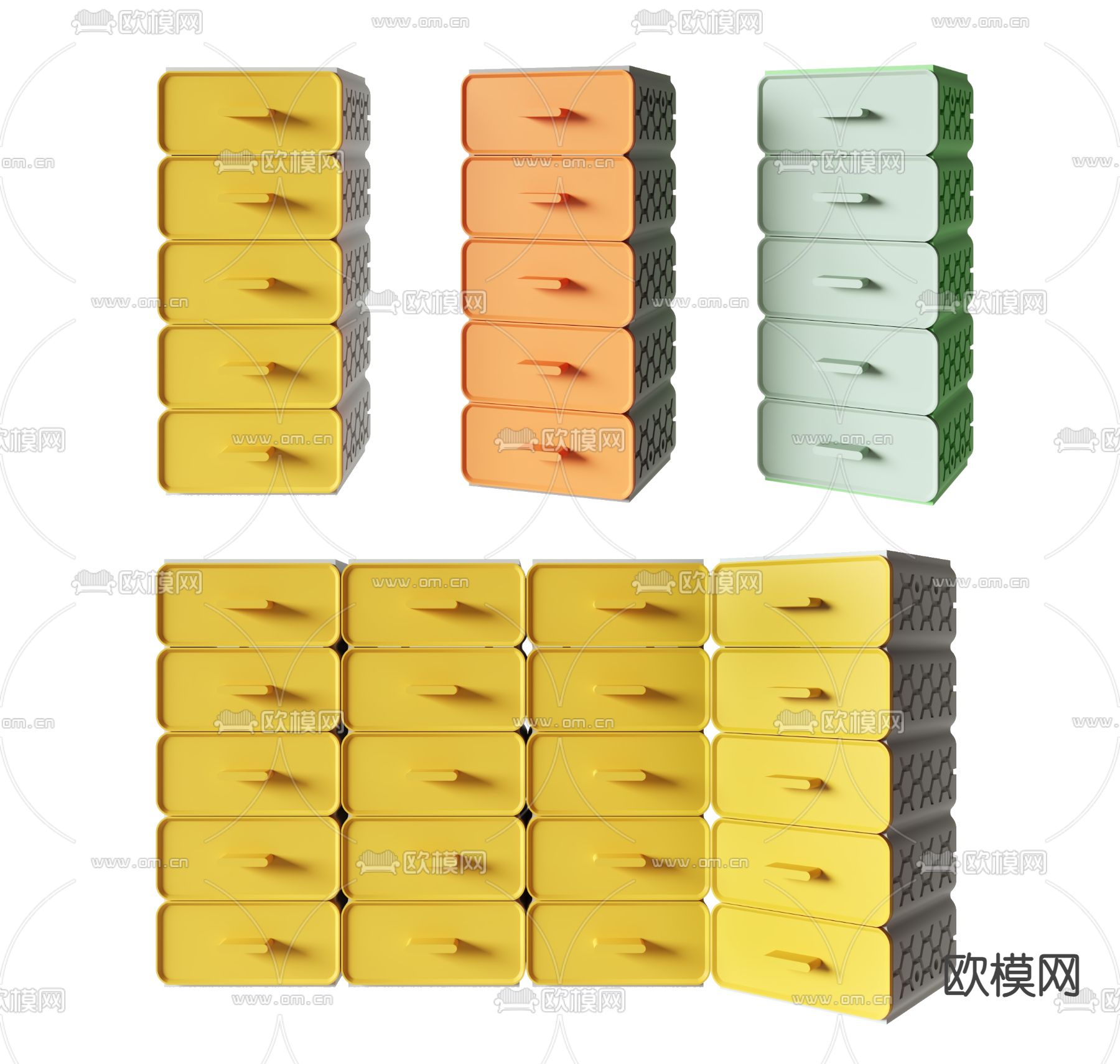 儿童储物柜 收纳柜3d模型下载