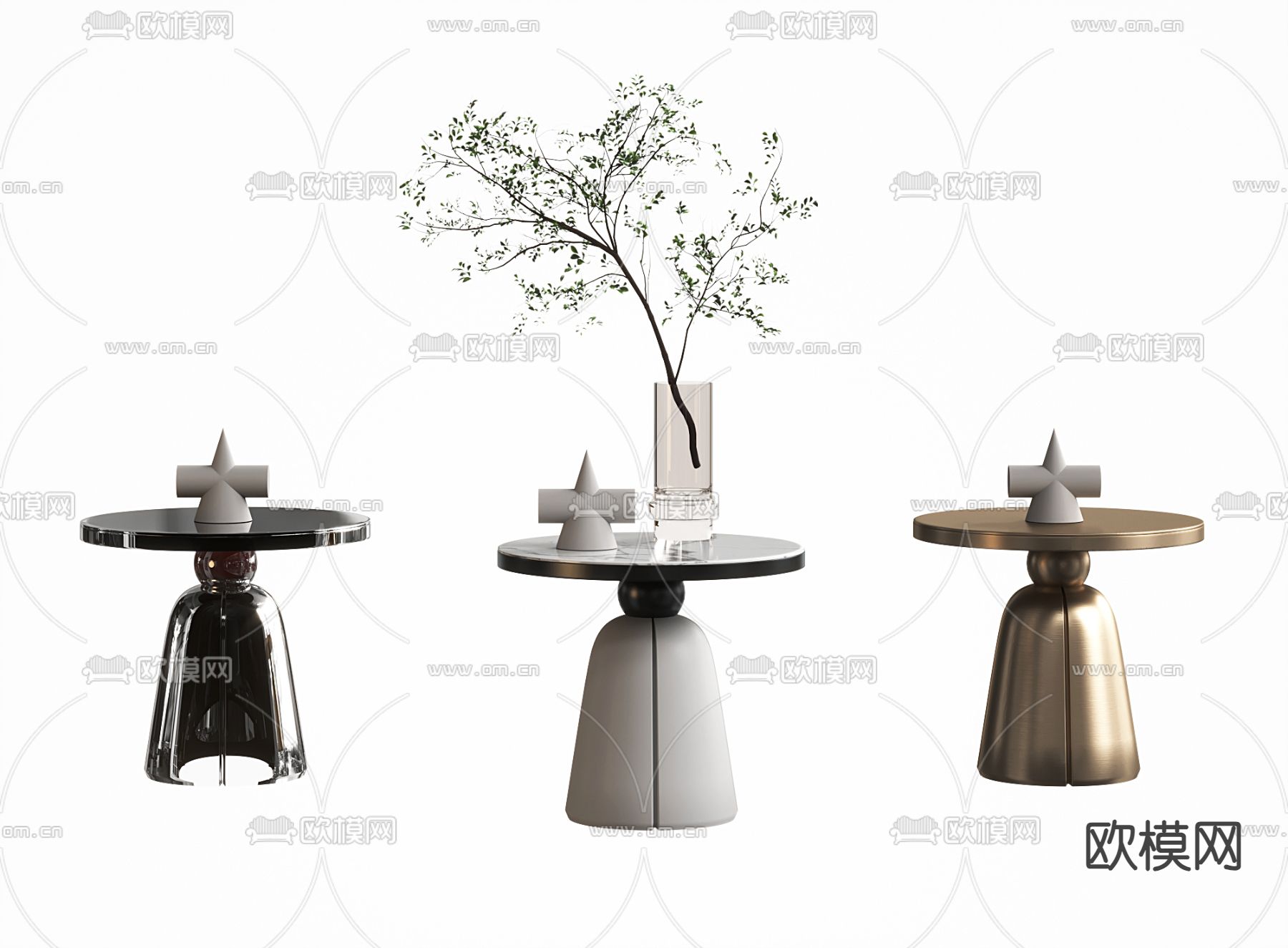 圆几 边几 角几3d模型下载