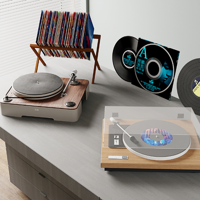  CD碟片机 黑胶唱片su模型 