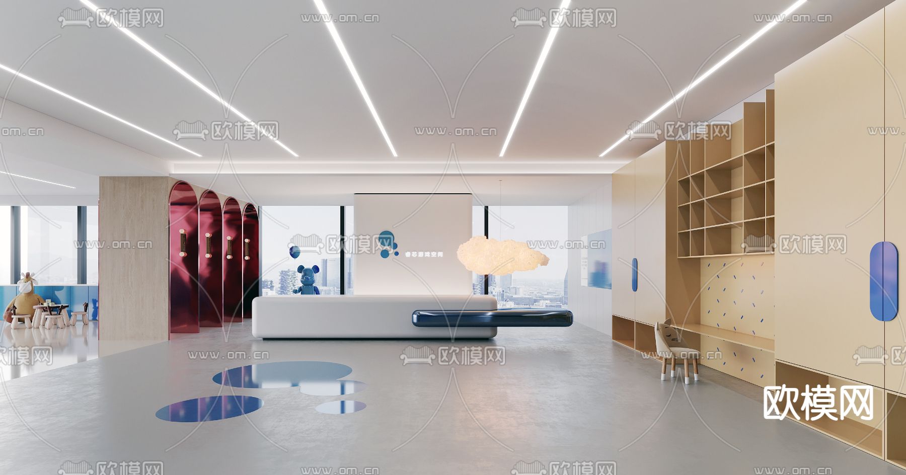 儿童游乐区 游戏空间3d模型下载