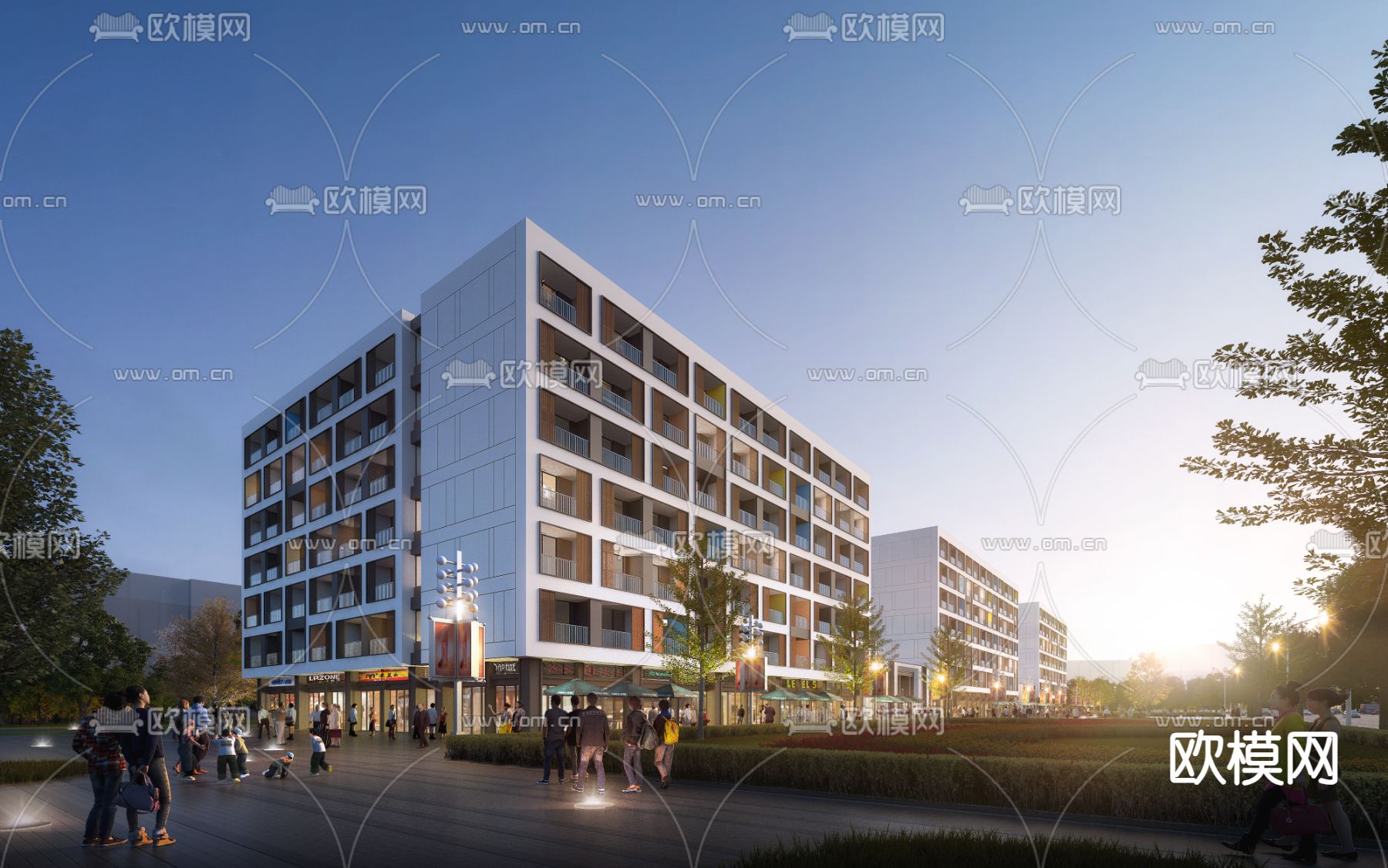 办公楼外观3d模型下载