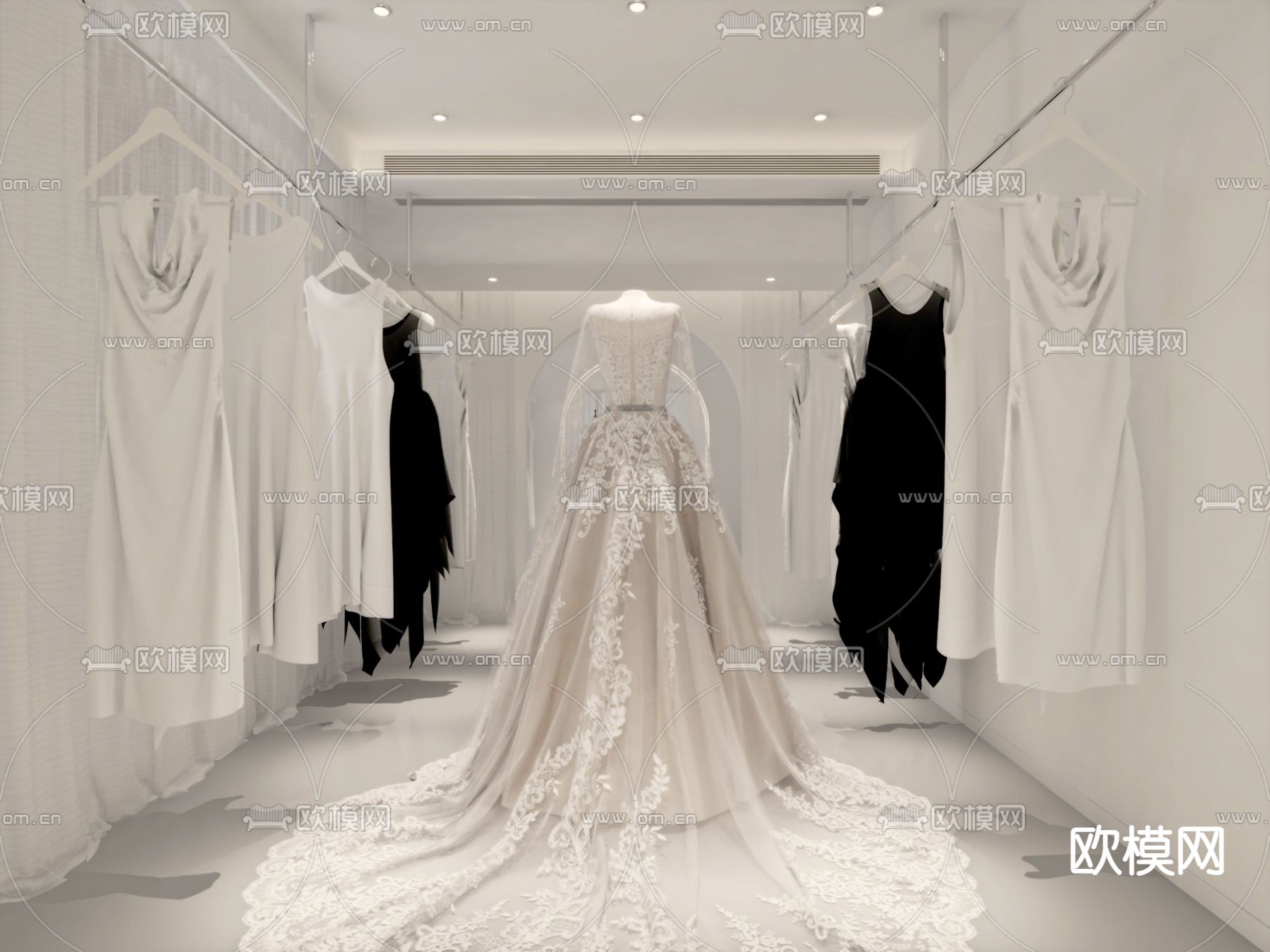 侘寂婚纱店免费3d模型下载（渲染图4）