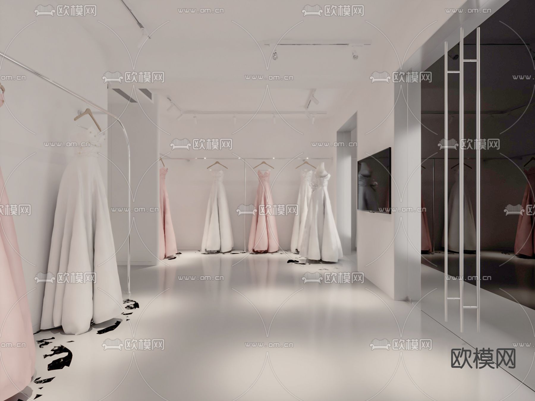 侘寂婚纱店免费3d模型下载（渲染图2）