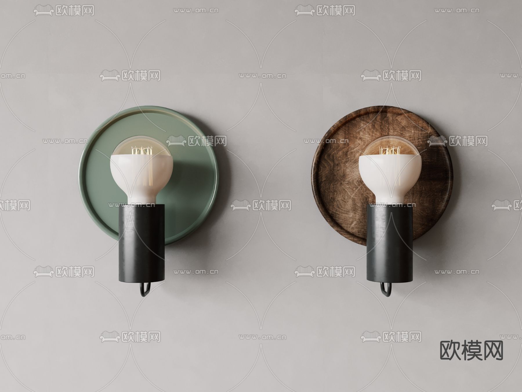 灯泡壁灯3d模型下载