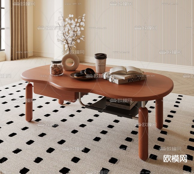 北欧茶几3d模型下载