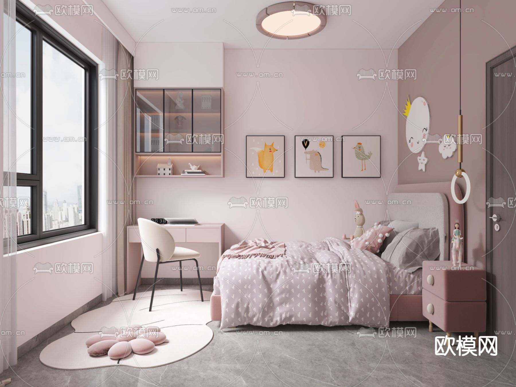 儿童房 女儿房免费3d模型下载