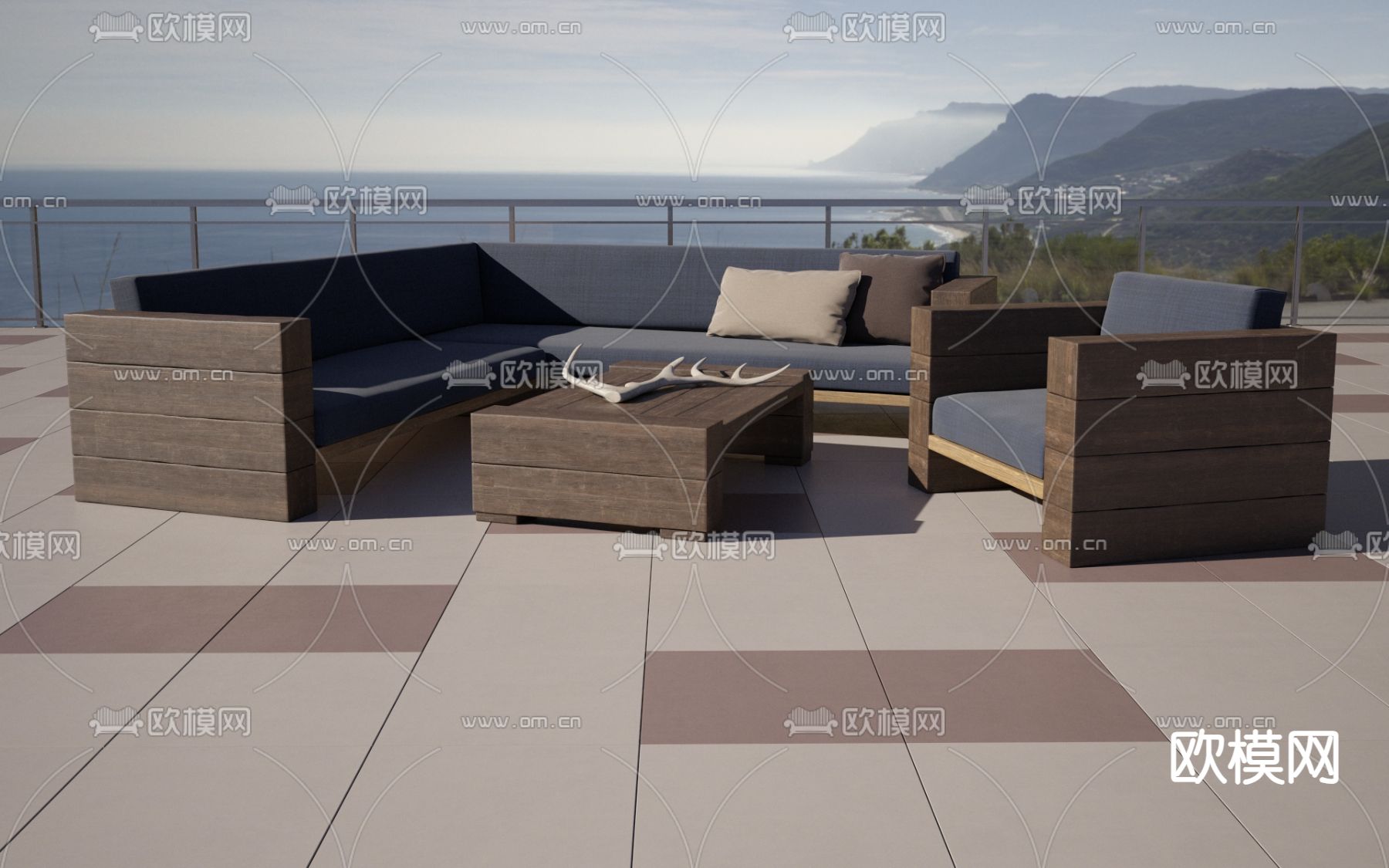 户外沙发 组合沙发3d模型下载