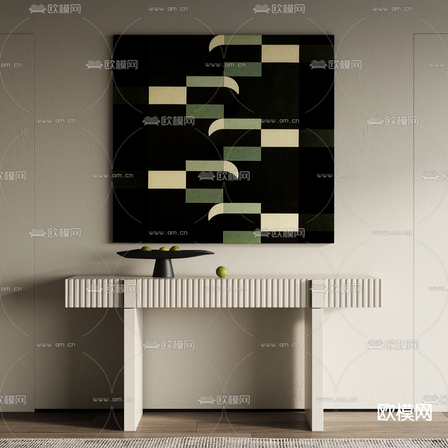 侘寂风装饰画 抽象画 挂画3d模型下载