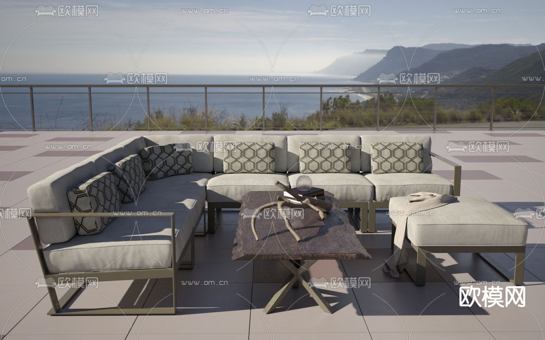 户外沙发 组合沙发3d模型下载