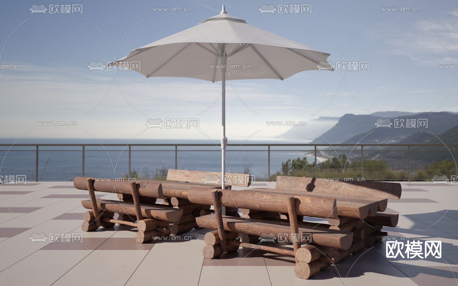 户外桌椅 露台桌椅3d模型下载