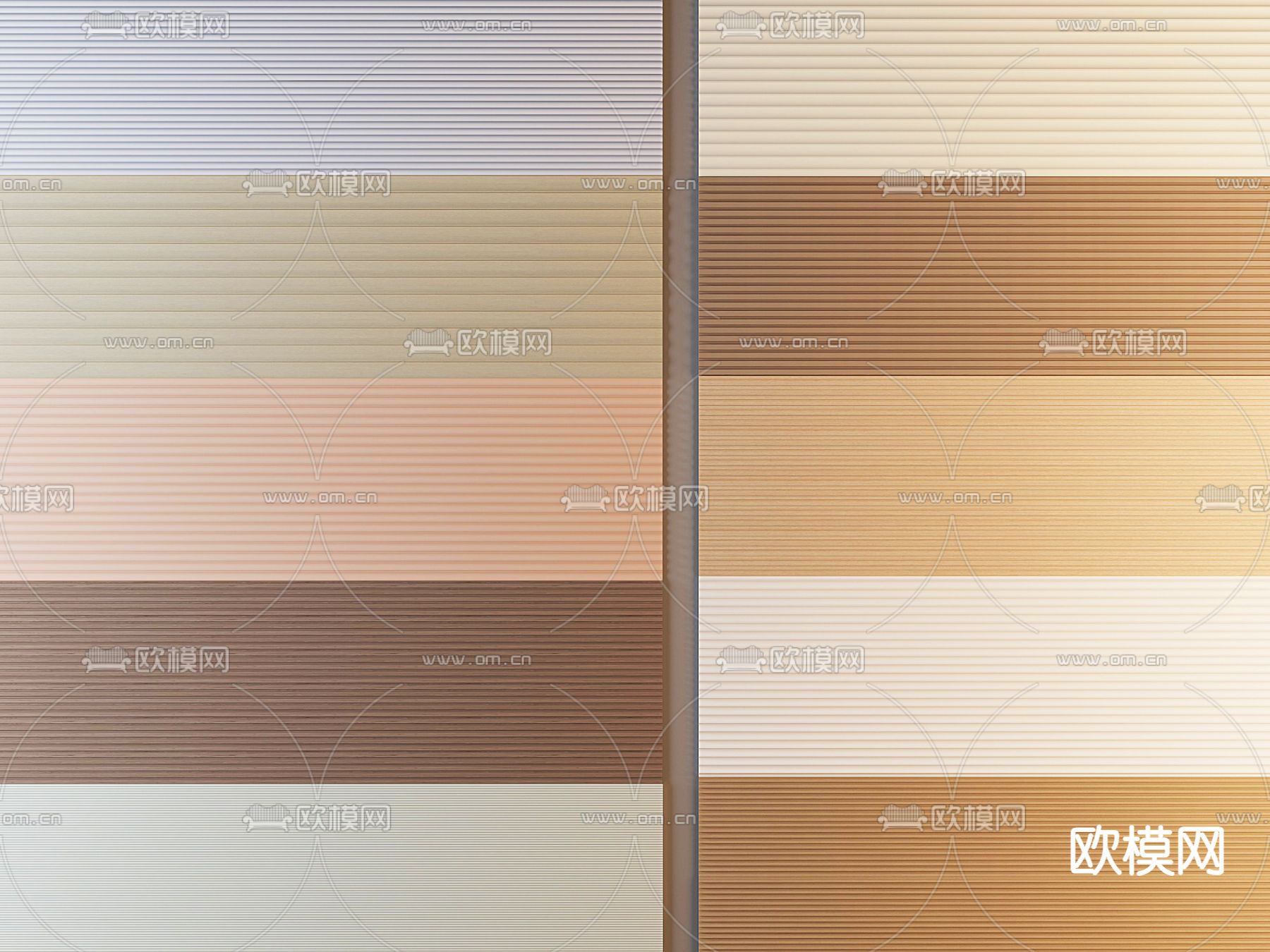 现代长城板 波浪板 墙饰板su模型下载（渲染图1）