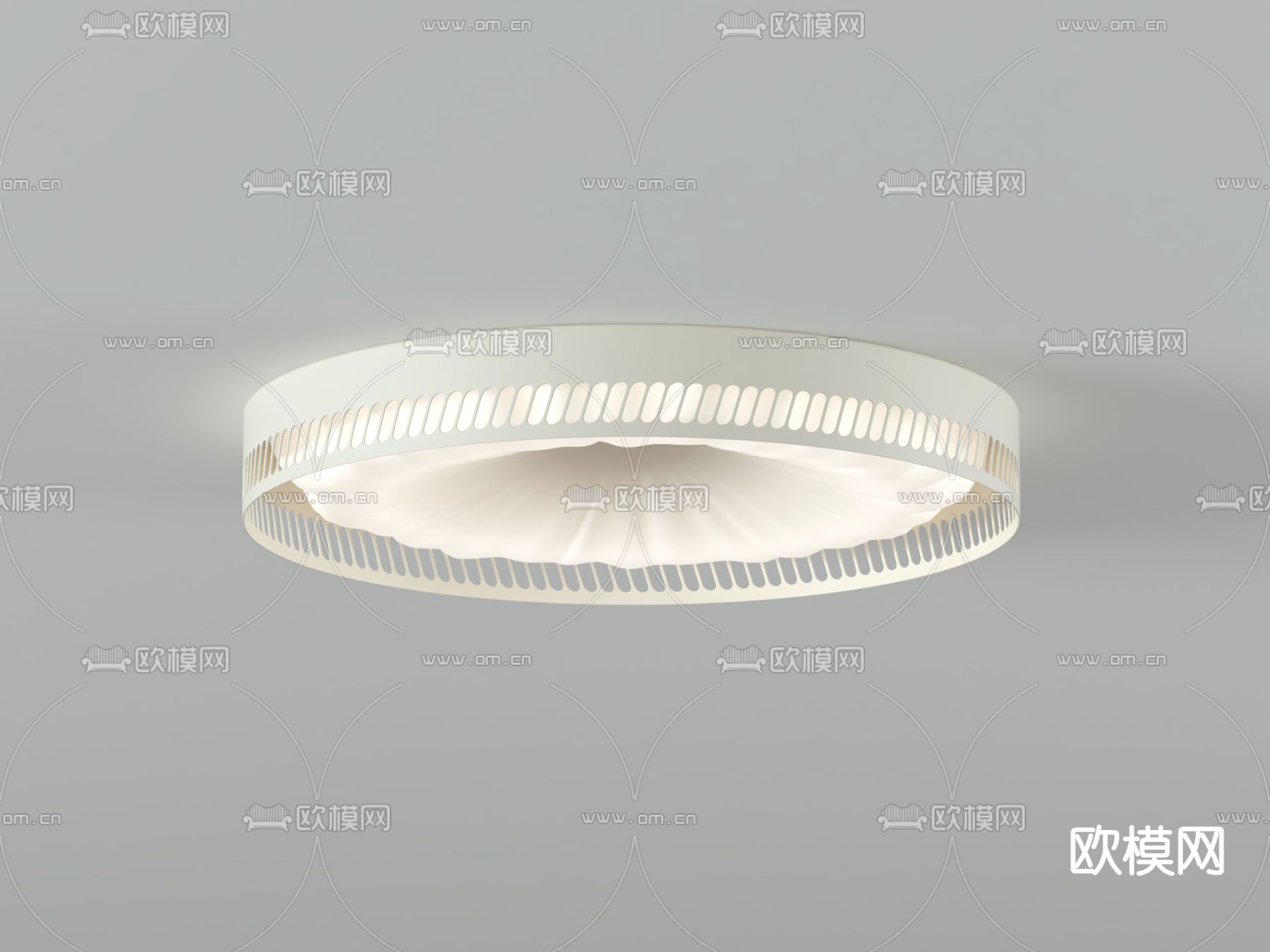 奶油风吸顶灯su模型下载（渲染图2）