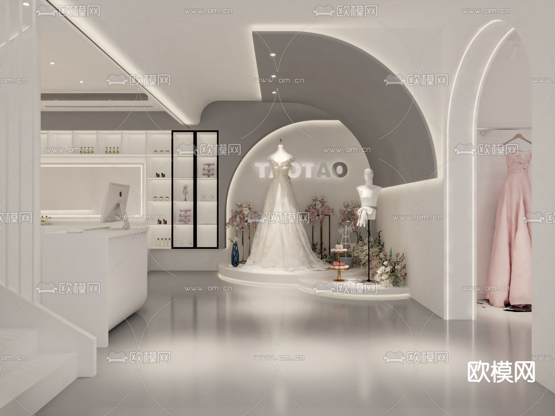 侘寂婚纱店免费3d模型下载（渲染图1）