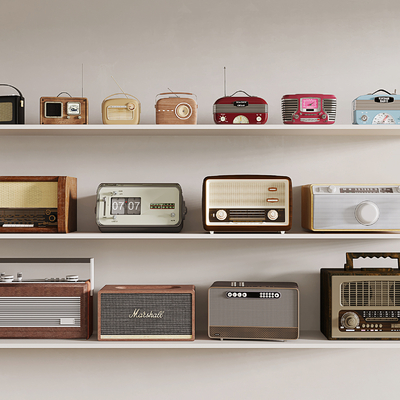  现代收音机 老式收音机su模型 