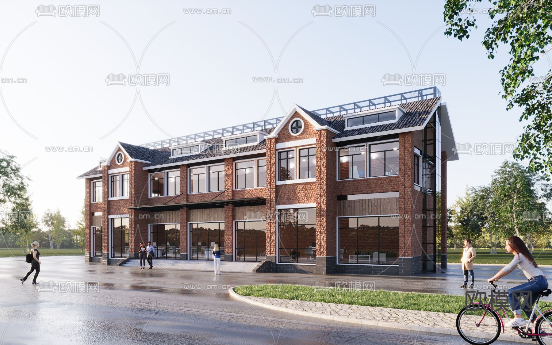 欧式办公楼外观3d模型下载