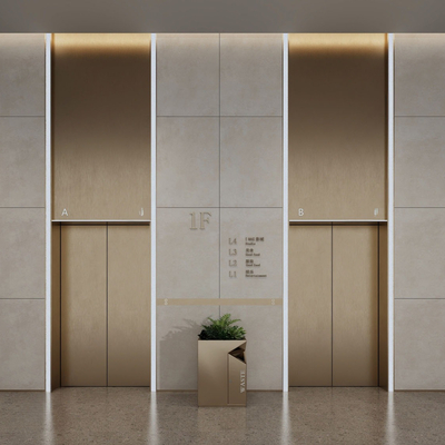  电梯 电梯厅su模型 