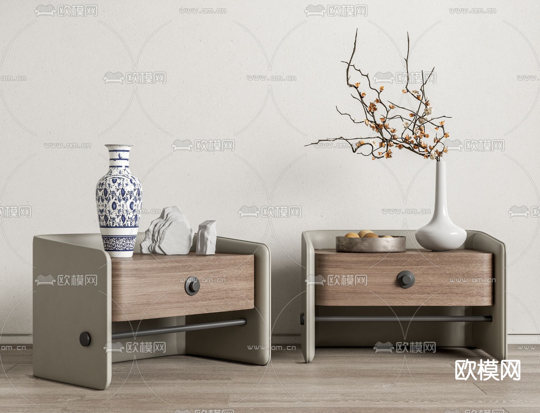 中古风床头柜3d模型下载