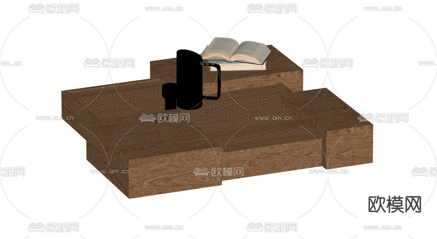 中古风茶几su模型下载（渲染图2）