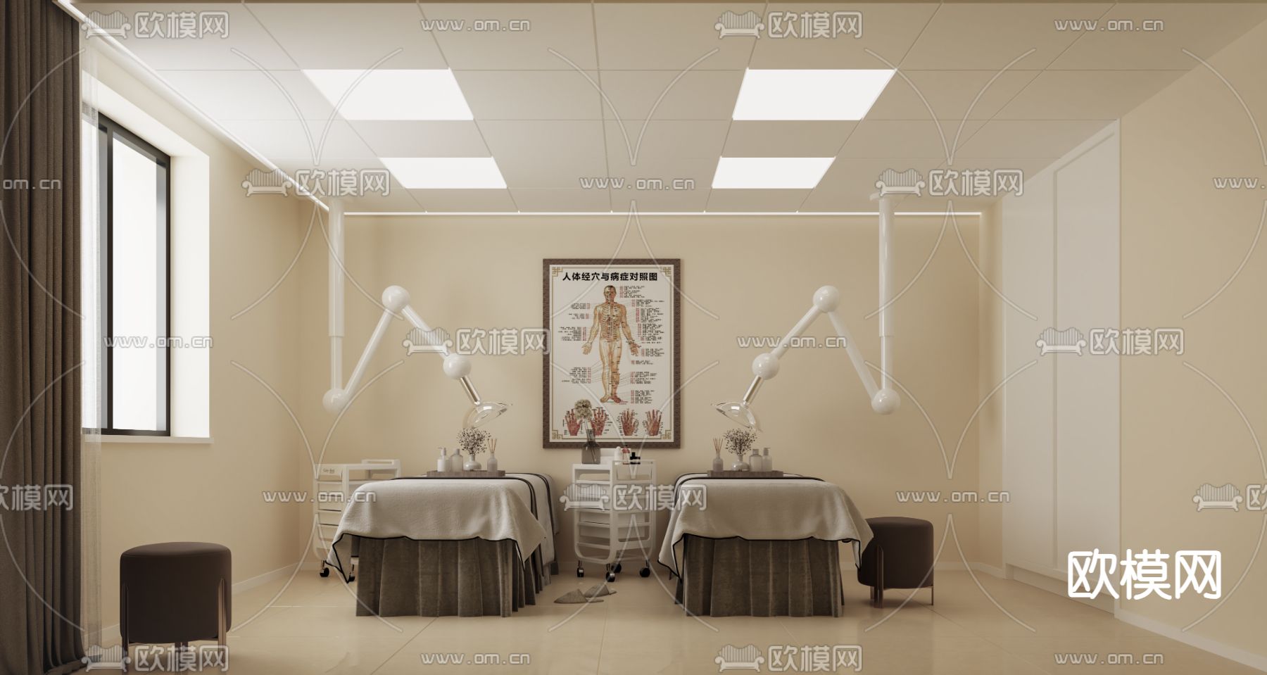 侘寂SPA 护理房 美容房3d模型下载