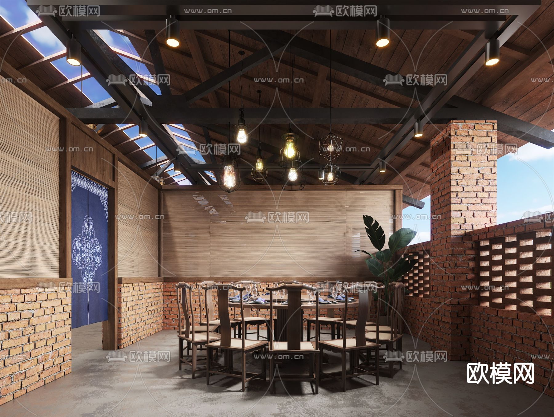 中餐厅包房 酒楼包厢3d模型下载