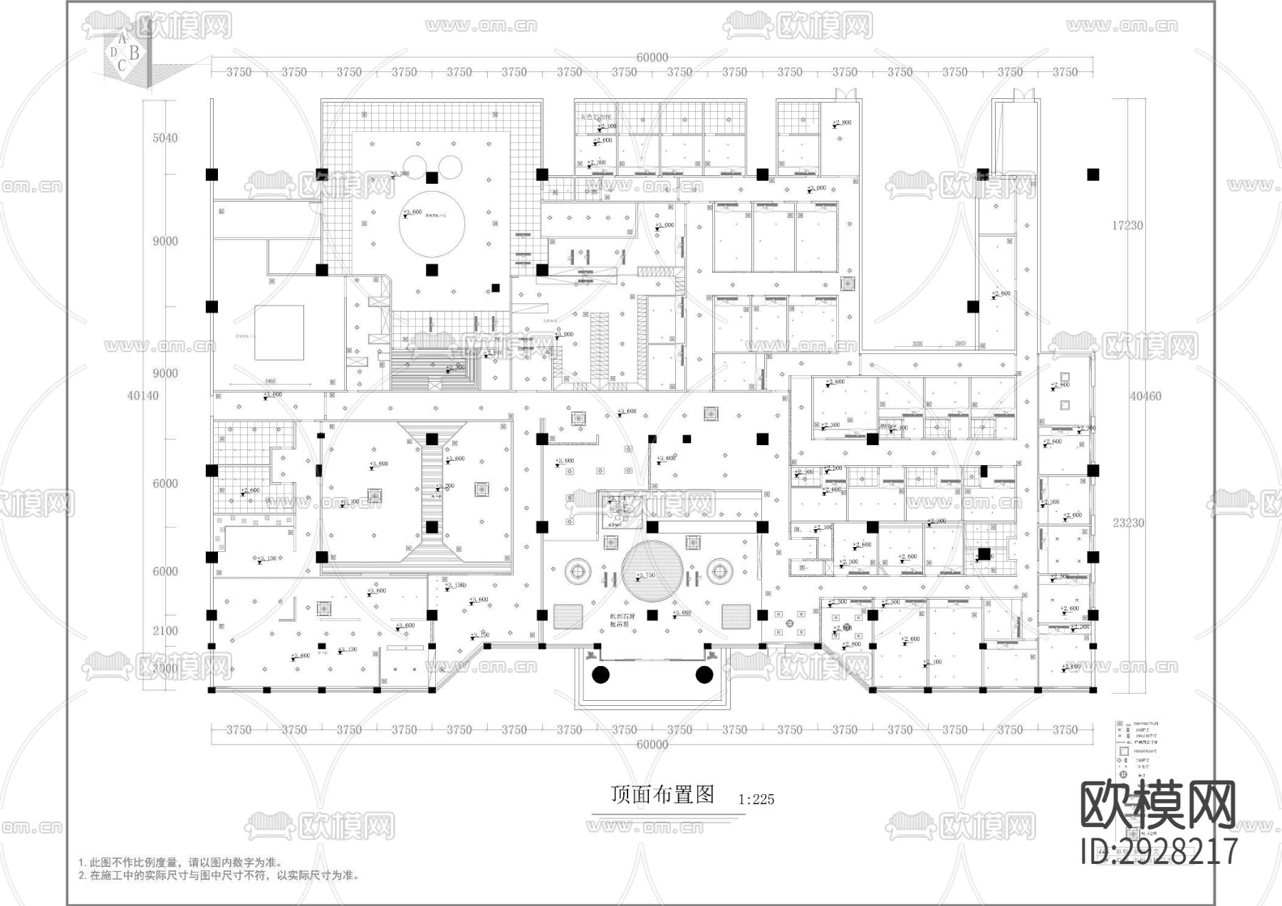 2300㎡汤泉 水疗 洗浴中心cad施工图下载（渲染图2）