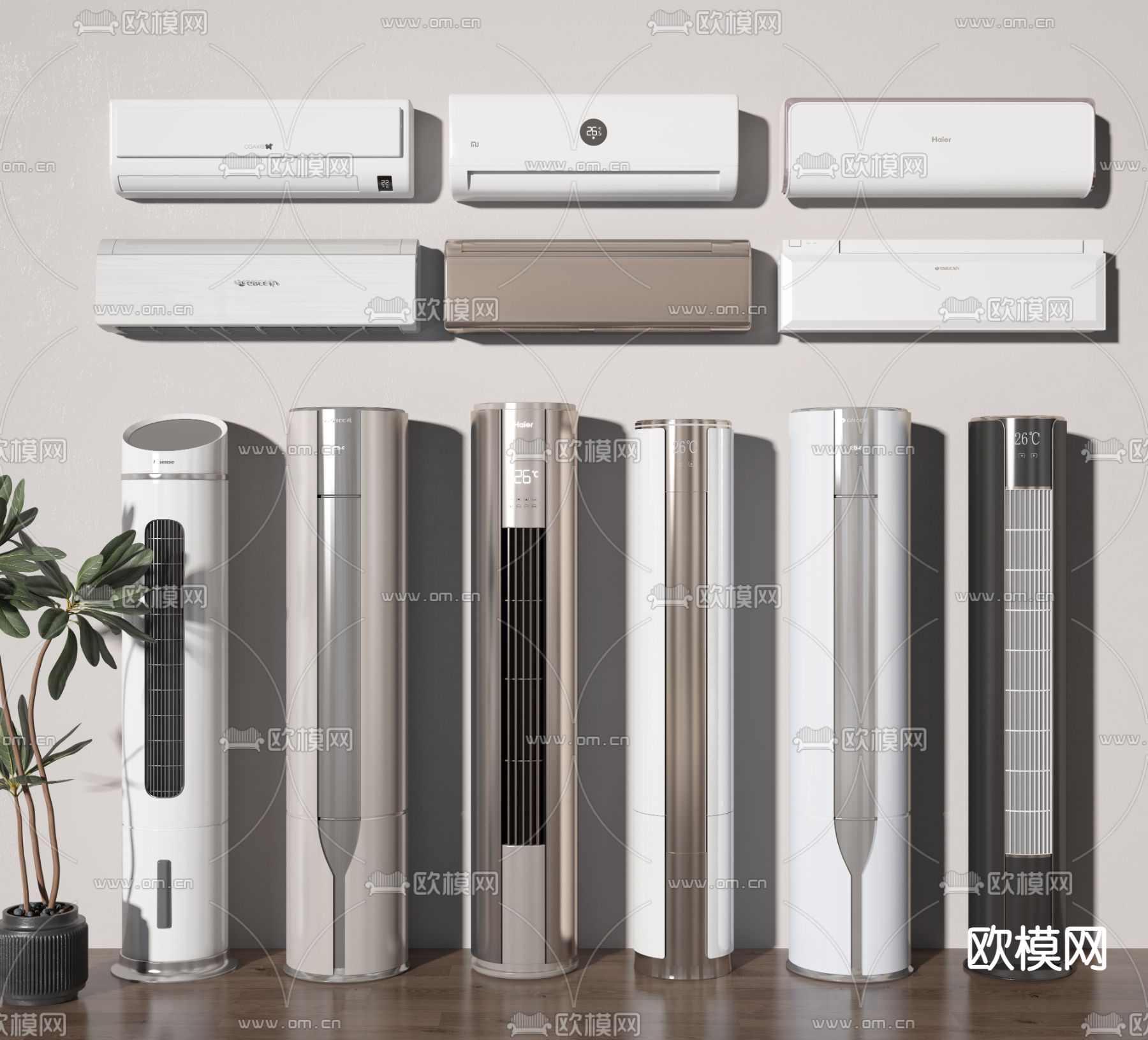 立式空调 挂式空调3d模型下载