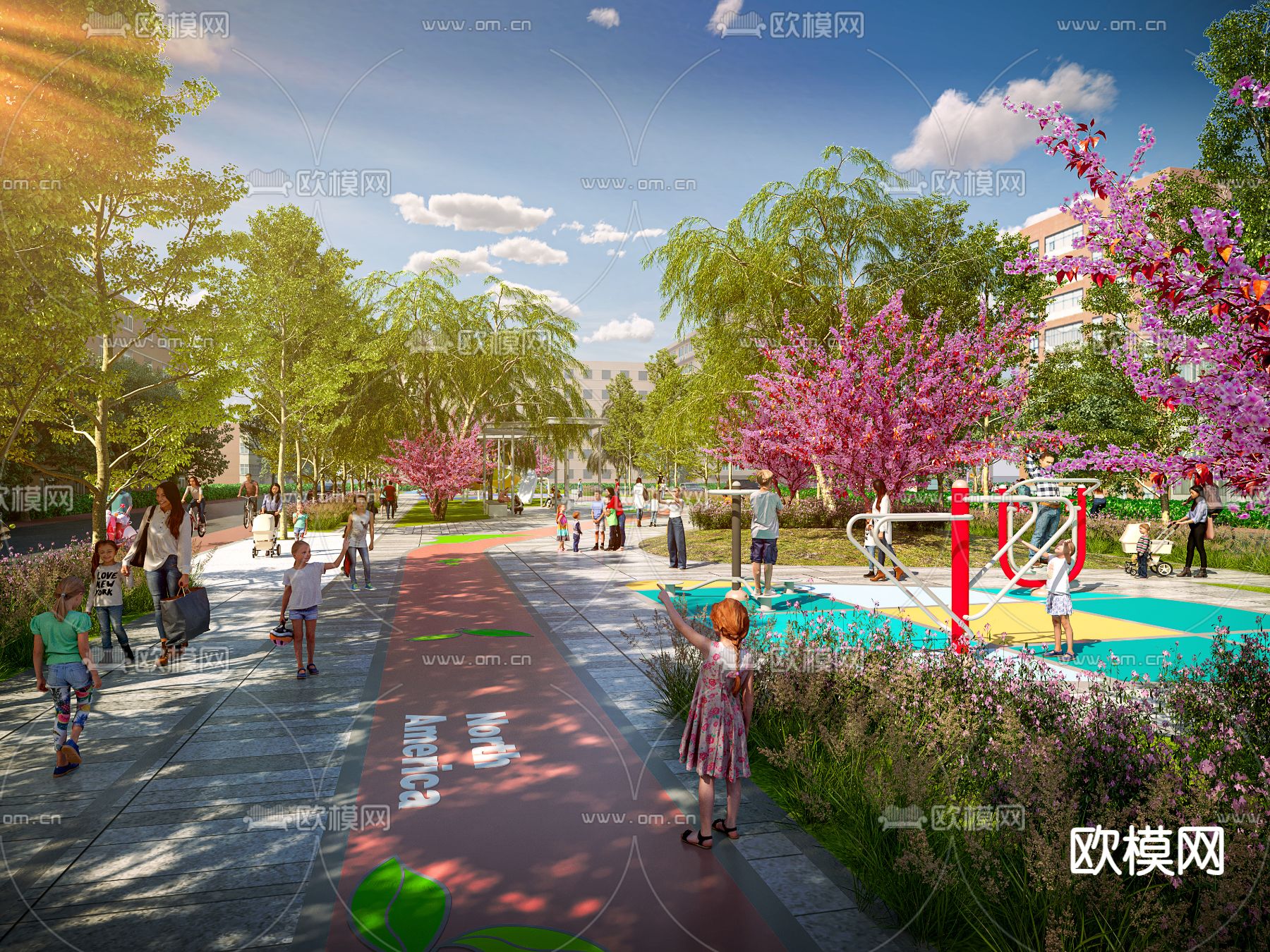 主题公园 运动公园3d模型下载