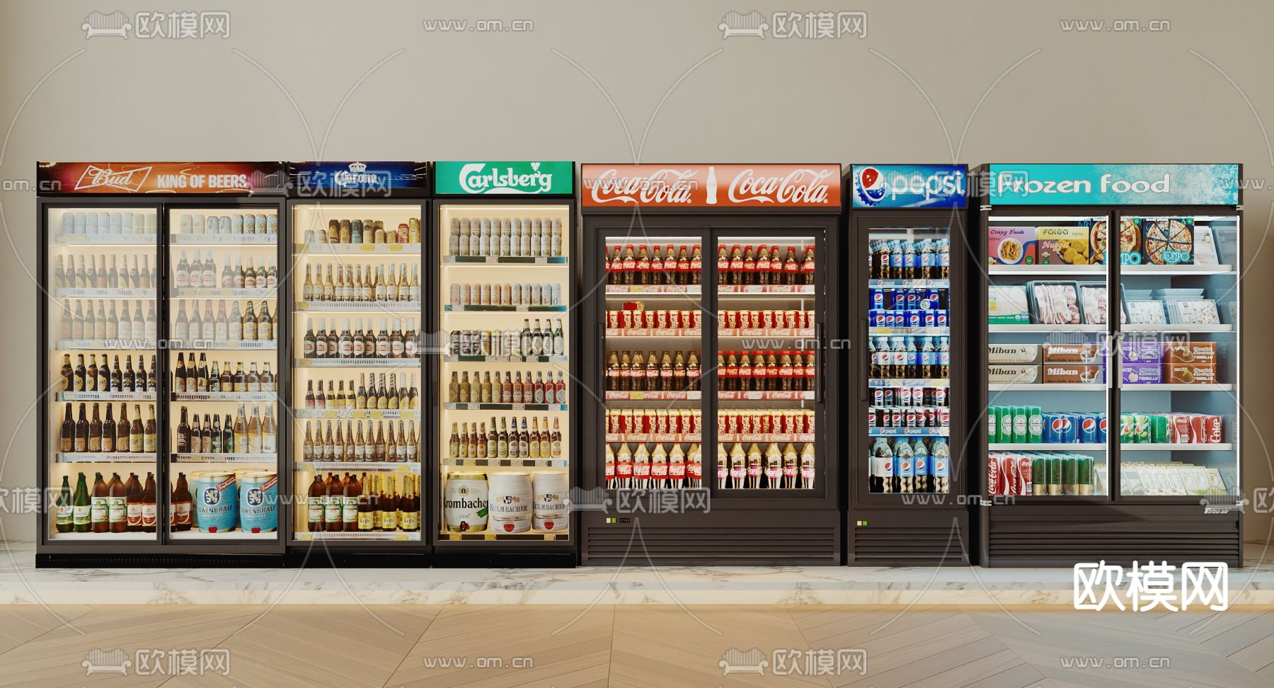 冰柜 冷藏柜 饮料柜3d模型下载