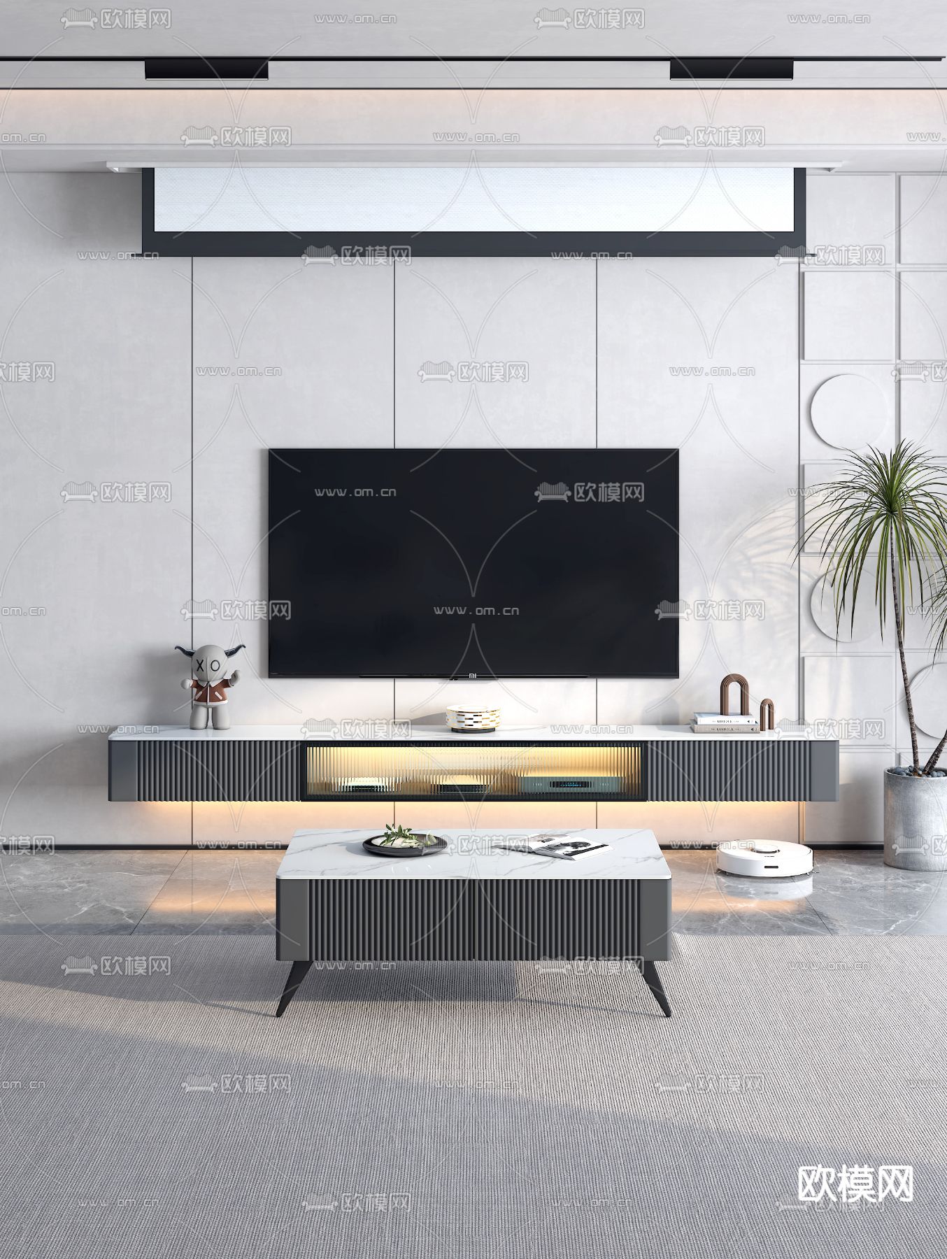 悬空电视柜 茶几3d模型下载