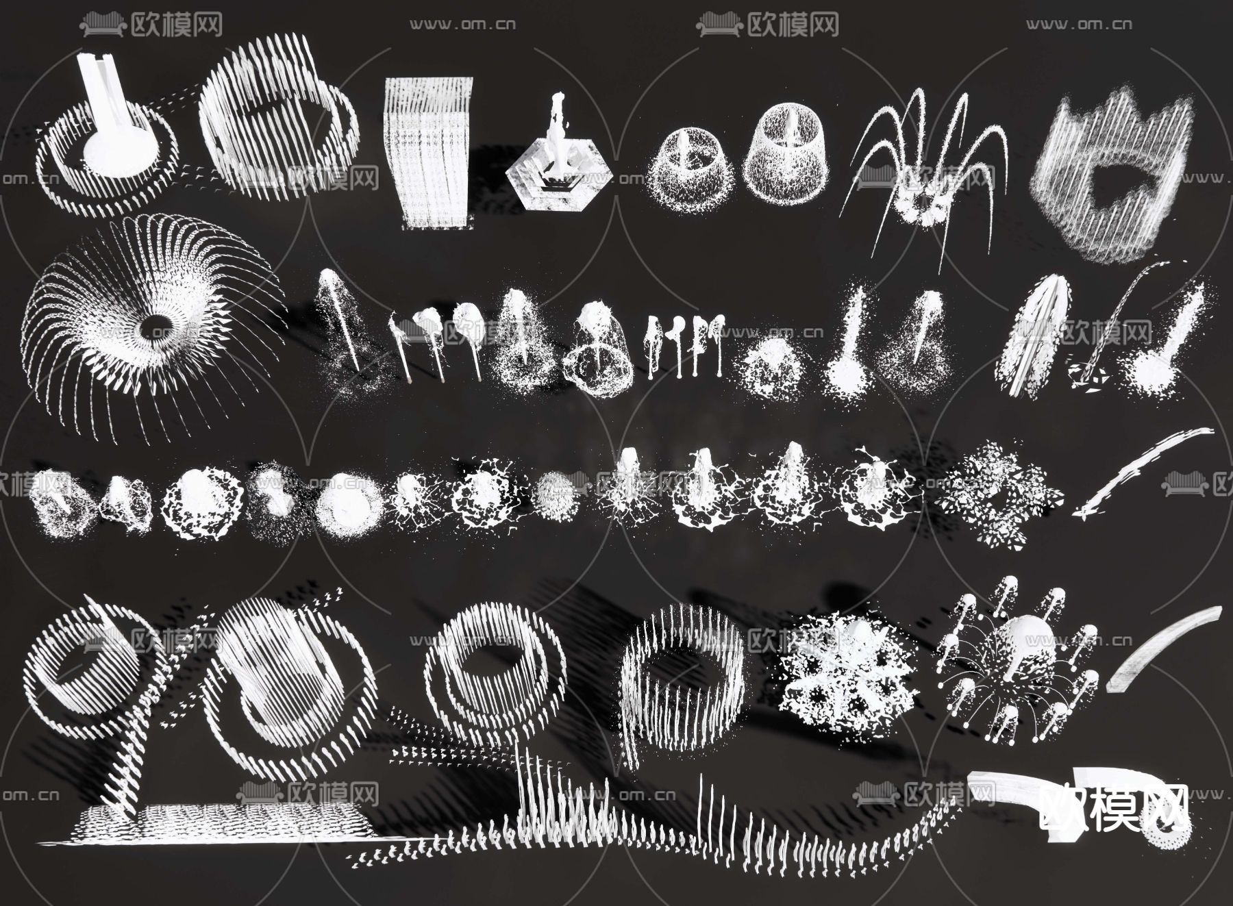 涌泉 喷泉 跳泉 广场旱喷 水柱水花3d模型下载